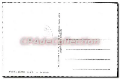 Noisy-le-Grand — A Prefeitura — Edições ARLIX, Paris — Verso