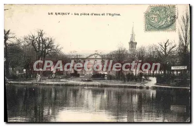 Le Raincy — A peça d'água e a Igreja — Coleção H. Lebègue, Ed. Charcoy