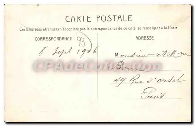 Le Raincy — A peça d'água e a Igreja — Coleção H. Lebègue, Ed. Charcoy — Verso