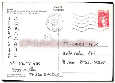 PARIS - o mercado de pulgas da porta de Montreuil n°2 - Interior ao ar livre... — Verso