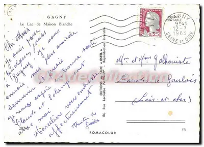 Jezioro Maison Blanche — Gagny — Wydawca Estel, nr 28715 — Rewers