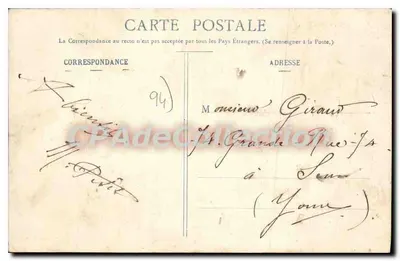 Charenton - Les Ecluses — G. I. n°2109 — Verso