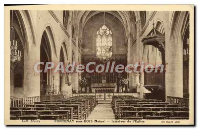Fontenay-sous-Bois (Seine) — Interior da Igreja — Fot. Combier