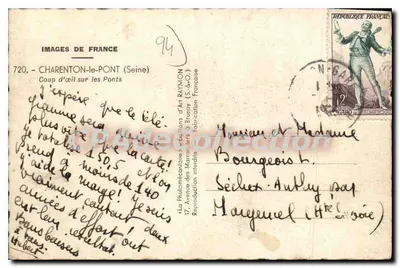 Charenton-le-Pont — Visão dos Pontes — Edições d'Art Raymon — Verso
