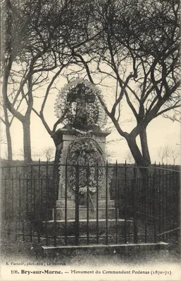 Bry-sur-Marne — Monumento do Comandante Podenas (1870-71) — E. Factoûr, fot.-édit, Le Berreux