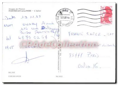 Fontenay-sous-Bois — A Igreja — Edições Raymon — Verso