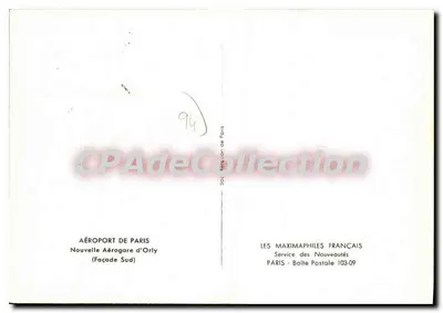 Aeroporto de Paris-Orly — Fachada Sul — Les Maximaphiles Français — Verso