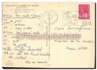 Praça da Abadia — Crétail (Val-de-Marne) — Edições Jean-Jaurès — Verso