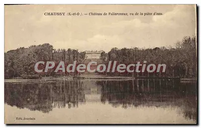 Chaussy (S.-et-O) — Castelo de Villarceaux visto da área da água — Edit. Jourdain