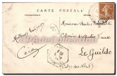 Bilhete postal antigo Saint Prix Villa St Joseph Um canto do parque do castelo da Terrasse Antiga residência de Victor Hugo — Verso