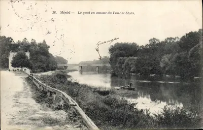 Mériel — A margem do cais acima do Ponte e Stors. — A. Bourdier, editor, Versailles, n°36