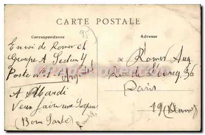Droga do starego młyna w Sannois — Paryż — B F. Paryż — Rewers