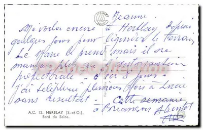 Margem da Sena — Herblay (S.-et-O.) — A.C. 12 — Verso