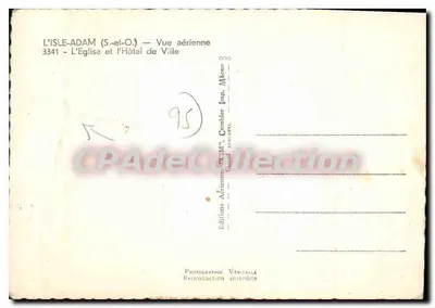 L'Isle-Adam — Widok z powietrza — Katedra i Ratusz — Wydawnictwo Aériennes Imp. Maccon — Rewers