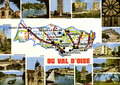 Bilhete postal semimoderno Val d'Oise Auvers sobre Oise Herblay Sarcelles Viarmes Ermont Enghien Nesles a vallée Sannois Po