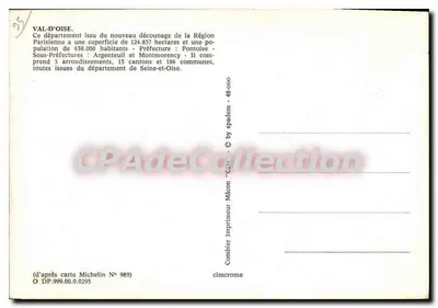 Val-d'Oise — karta turystyczna z fotografiami miejsc — Imprimerie Combier, Mâcon — Rewers