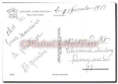 Pontoise — Plac Najświętszej Panny Maryi — LYNACOLOR, wydawca ABELLE-CARTES — Rewers
