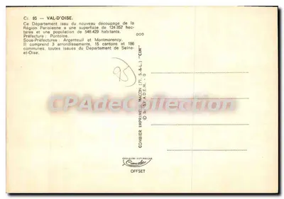 Val-d'Oise — carte postale panoramique avec carte du département 95 — Achterkant