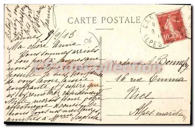 CANNES — As Garças na Praia — Editor: C. Lefèvre, n° 448 — Verso
