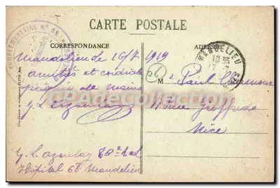Cannes — Uitzicht genomen vanuit Californië en de bergen van Estérel — Complementaire uitgever N° 08 — Achterkant