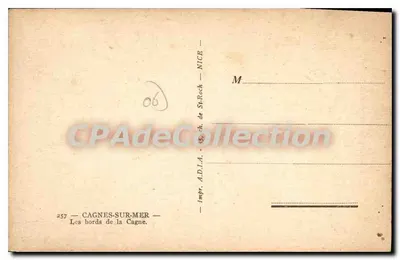 As margens da Cagne — Cagnes-sur-Mer — Impr. A.D.I.A. — NICE — Verso