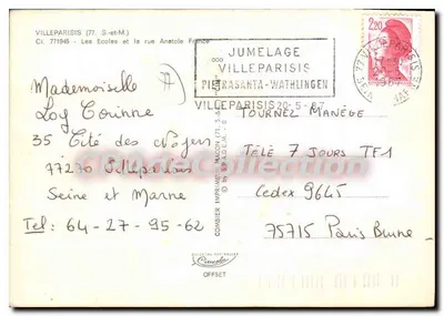 Villeparisis — Escolas e a Rue Anatole — editor Cing — Verso