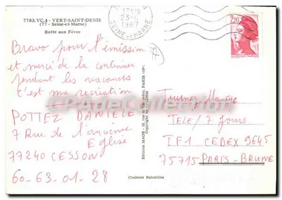 Vert St Denis — Butte aux Fèves — Edições MAGE — Verso