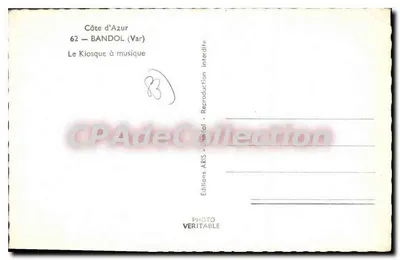 Bandol — Het Muziekpaviljoen — Editions ARIS — Achterkant