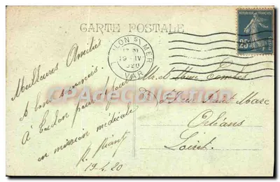 Toulon - Praça da Liberdade - Avenida dos Palmeiros — Bilhete postal antigo de Coleção — Verso