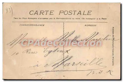 Draguignan — Ogólny widok i katedra — Atelier de Phototypie Guenée, n°1243 — Rewers