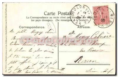 Toulon. A praça de armas — editor A. Maistro, n° 7951 — Verso
