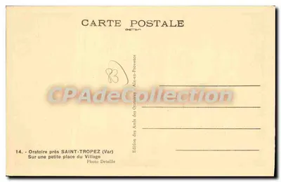 Oratoire obok Saint-Tropez — Widok na małą placówkę wioski — Wydawnictwo Przyjaciół Oratoriów, Aix-en-Provence — Rewers