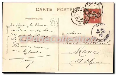 Hyères - Avenue Godillot — Perfumeryjna Chambourlier, wydawca Artmij, nr 3 — Rewers