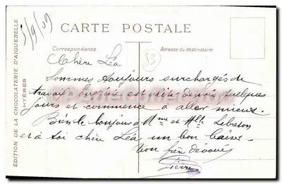 Visão de Hyères — Editora: Edição da Chocolateria de Aigüeres — n° 33 — Verso