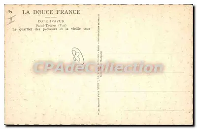 Saint-Tropez (Var) — het visserijkwartier en de oude toren — Éditions Yvon — Achterkant