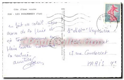 Les Issambres — Côte d'Azur Varoise — Wydawca COMBIBIER (S.A.L.L. 'COM') — Rewers
