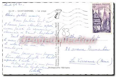 Plaża w Saint-Raphaël — Hotel Les Algues — Éditions Sé.P.T. - 2, rue Alsace-Lorraine — Rewers