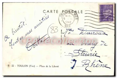 Place de la Liberté — Toulon — wydawca C. Dohier Imp. Magan — Rewers