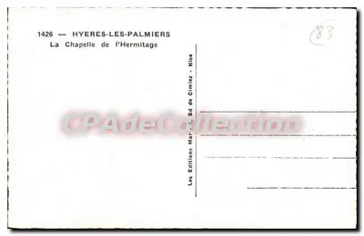 Hyères-les-Palmiers — A Capela da Hermitage — Éditions Mar de Cimiez — Verso