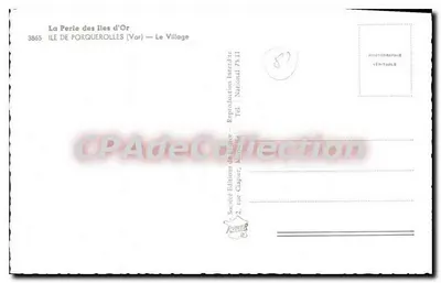 Ilha de Porquerolles — O Village — Sociedade Éditions de France — Verso