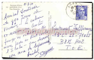 Vista Geral — Anthéor (Var) — Editor: Les Éditions M.A. — N° 727 — Verso