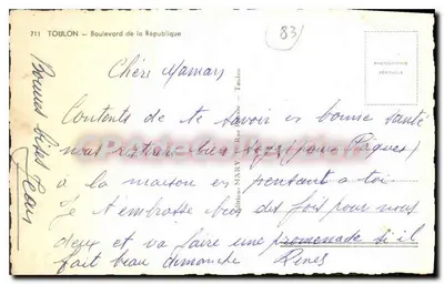 Toulon — Boulevard de la République — Édition MARY - Toulon — Verso
