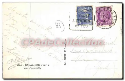 Vista geral — Cavalière (Var) — Edit MEILLE Cavalière n°1304 — Verso