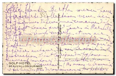 Hotel do Golf - Beauvallon-sur-Mer — Heliógrava, editor Héliogravure Cannes (Var) — Verso