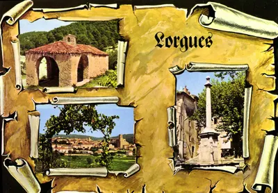 Bilhete postal semimoderno Lorgues Var Capela de São Honório Vista geral Fonte da Noix Rei de Nápoles e Condessa da Provença