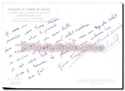 A Costa Azul — Super-Toulon (Var) — Ed. A. Art, Paris — Verso