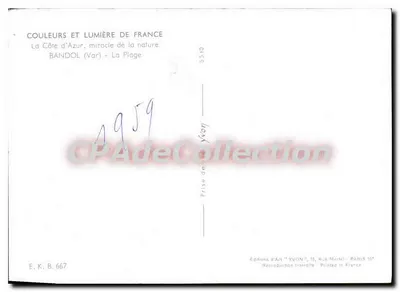 Bandol (Var) — De Strand — Éditions d'Art YVON — Achterkant