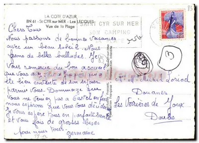Saint-Cyr-sur-Mer — Vista da Praia — Seu Camping — Verso