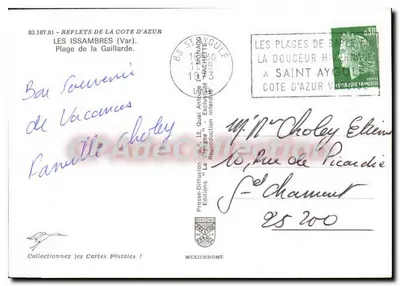Les Issambres (Var) — Praia da Gaillarde — Éditions 'La Douceur Hivernière' / IRIS — Verso