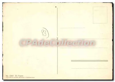 Widok Saint-Tropez — malowanie akwarelą — wydawca CPAdedeCollection, nr 2357 — Rewers